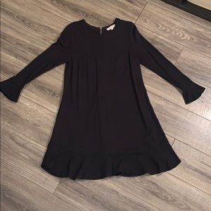 Loft | Black Ruffle Dress